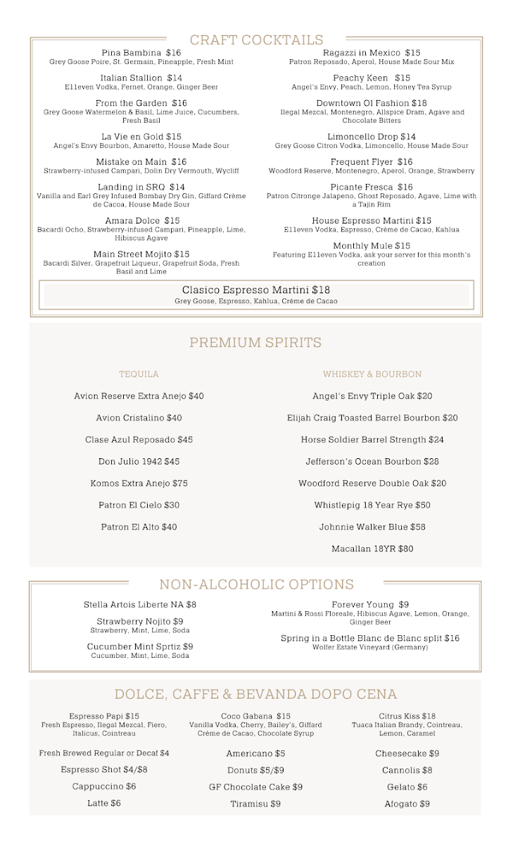 Clasico Italian Chophouse Menu - Image 1
