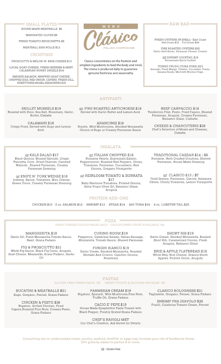 Clasico Italian Chophouse Menu - Image 5