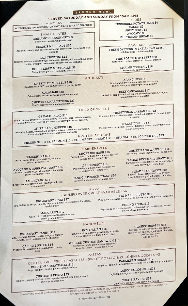 Clasico Italian Chophouse Menu - Image 6